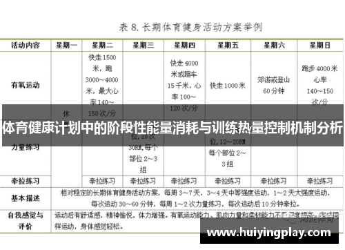体育健康计划中的阶段性能量消耗与训练热量控制机制分析